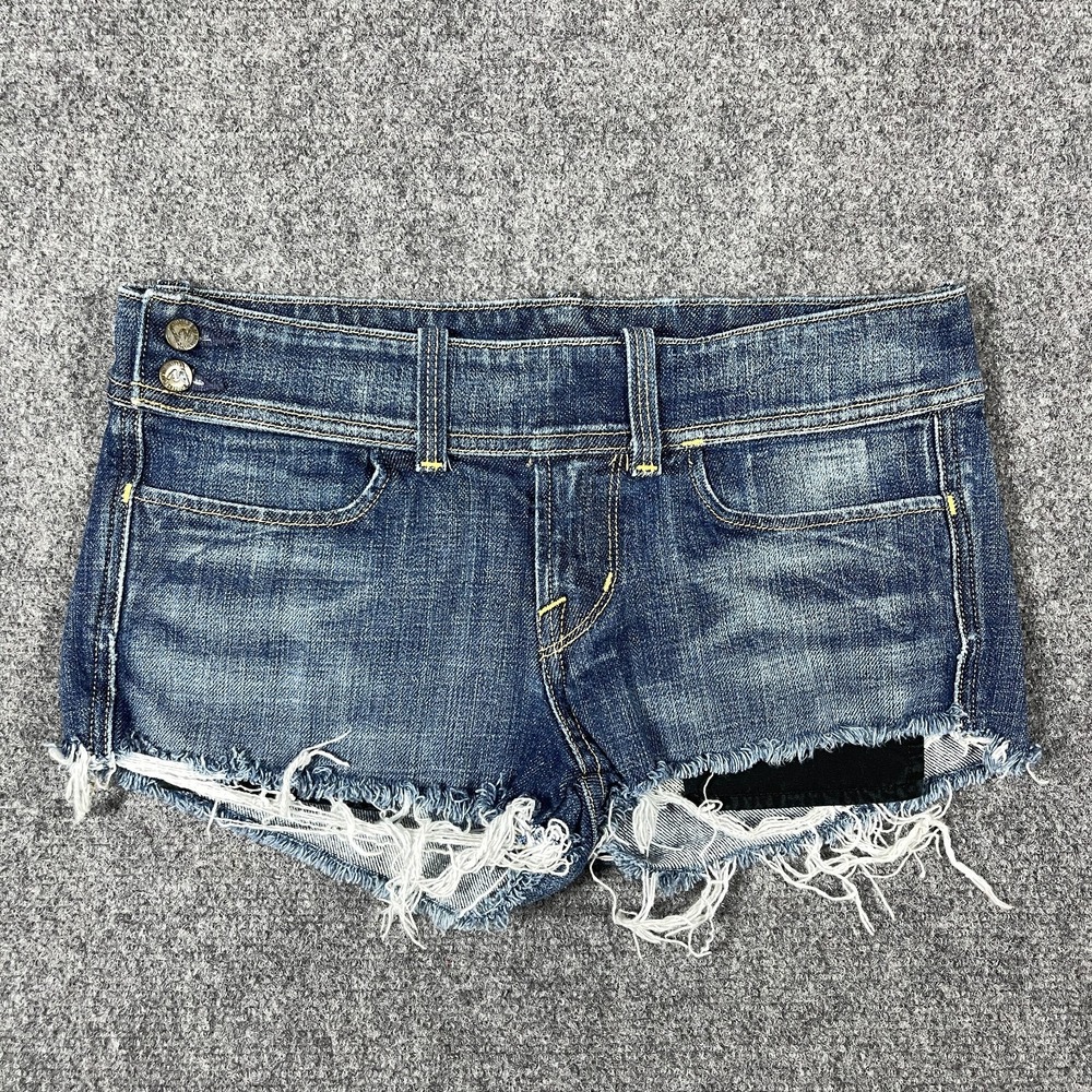 Citizens Of Humanity Shorts Womens Size 26 Blue Denim Cut-Off Low Ri Distressed